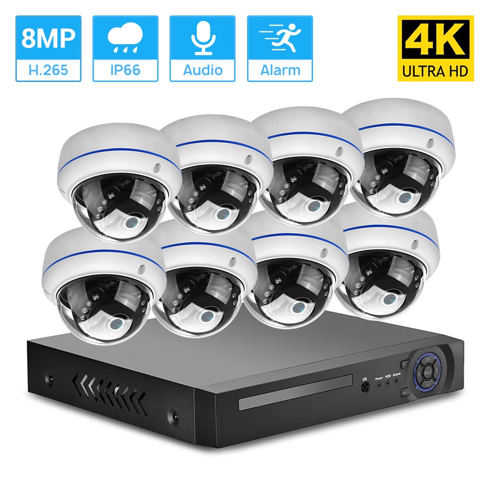 Hamrol 8CH 4K Ultra HD 8MP Security Camera System H.265 POE NVR Kit ...