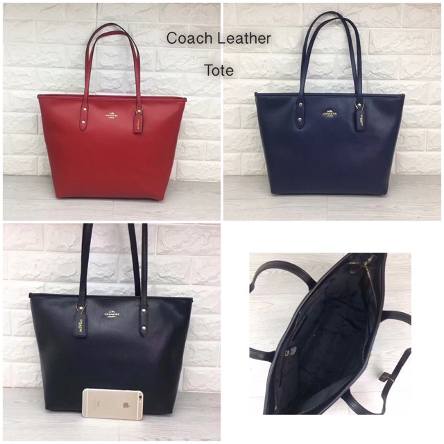 coach crossgrain leather city zip tote