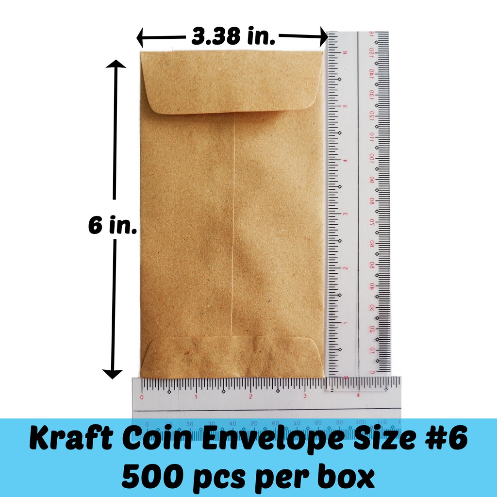 Coin Envelope 500 Pcs Size No. 6 Kraft Brown 3.38 in. x 6 in. Shopee