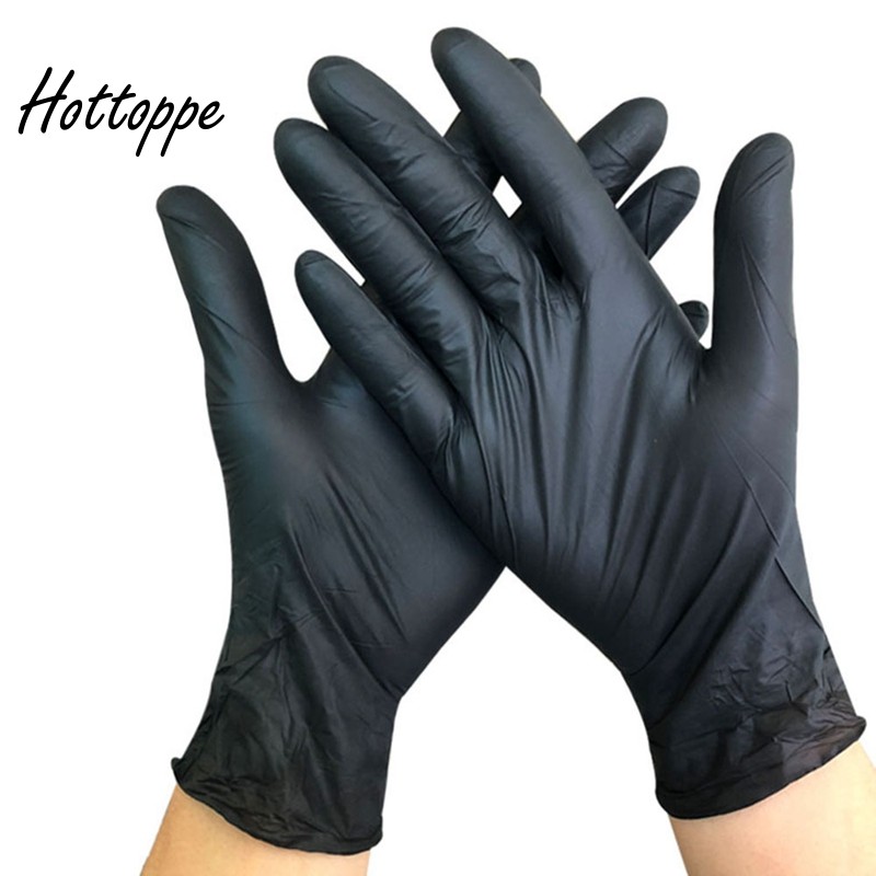 Nitrile Gloves Black 6Pcs/Lot Food Grade Waterproof Allergy Free S MKPH