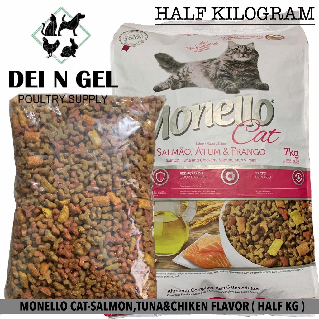 MONELLO CAT FOOD SALMON, TUNA & CHICKEN FLAVOR (HALF KG) Shopee
