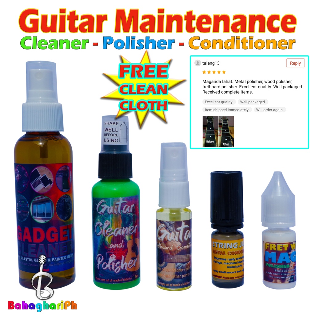 Guitar Cleaner Polisher Conditioner FREE Cloth for Kalimba Ukelele