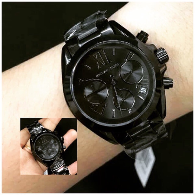 all black mk watch