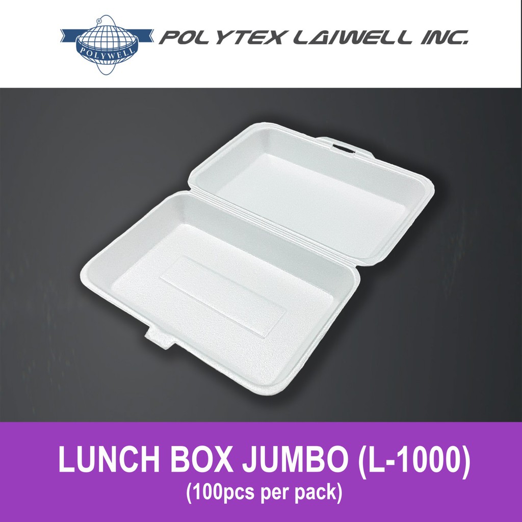 styro lunch box jumbo (100pcs per pack) Shopee Philippines