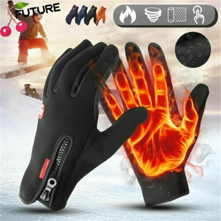 FUTURE Thermal Ski Gloves Anti-slip Cycling Gloves Winter Warm Gloves Women Cold Weather Windproof Men Touch Screen Mitten