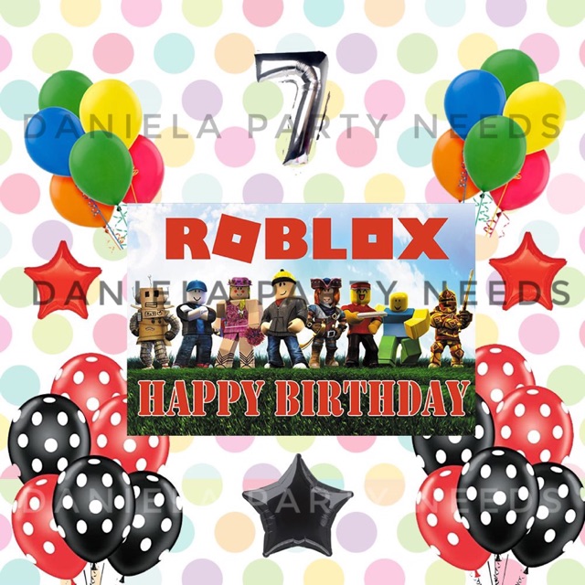 Roblox Birthday Party Set Roblox Theme Party Decoration Set Roblocks Party Set Shopee Philippines - black white and red roblox theme birthday party diy birthday