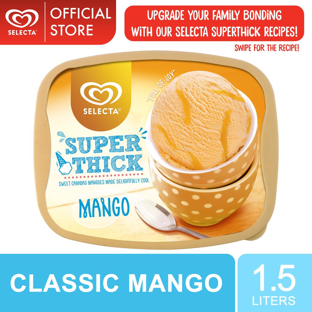 Selecta Super Thick Mango Ice Cream 1 5l Shopee Philippines