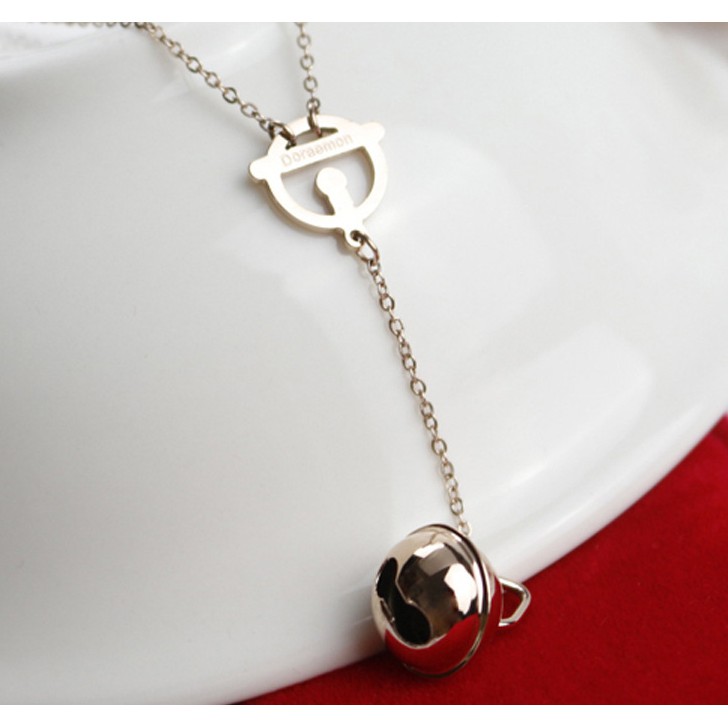 Doraemon Big Bell Pendant Fine Clavicle Chain Titanium Steel Plating 14k Color Gold Necklace Shopee Philippines