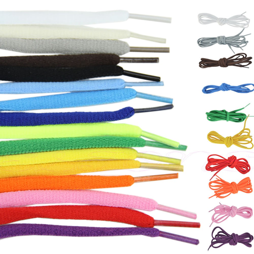 Quality Oval Athletic Shoelaces Sport Sneaker Boots Shoe Laces String Multicolor 