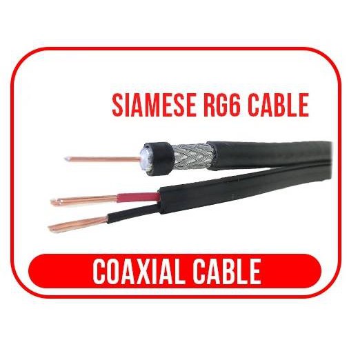 CCTV RG6 Outdoor heavy duty Siamese Combo Cable RG6 COAX and power cable 1000F 