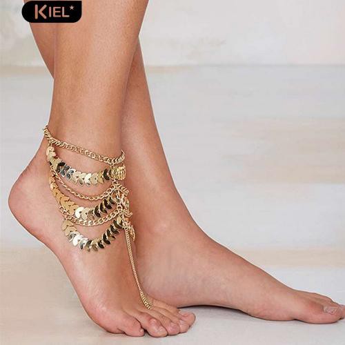 Olbye Gold Toe Ring Anklet Chain Adjustable Barefoot Sandal Jewelry for Women and Teen Girls Foot Chain 