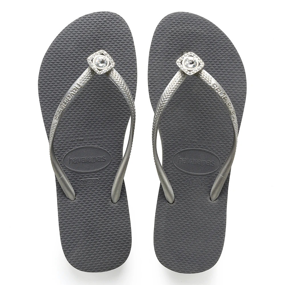havaianas slim swarovski crystal flip flops in rose gold