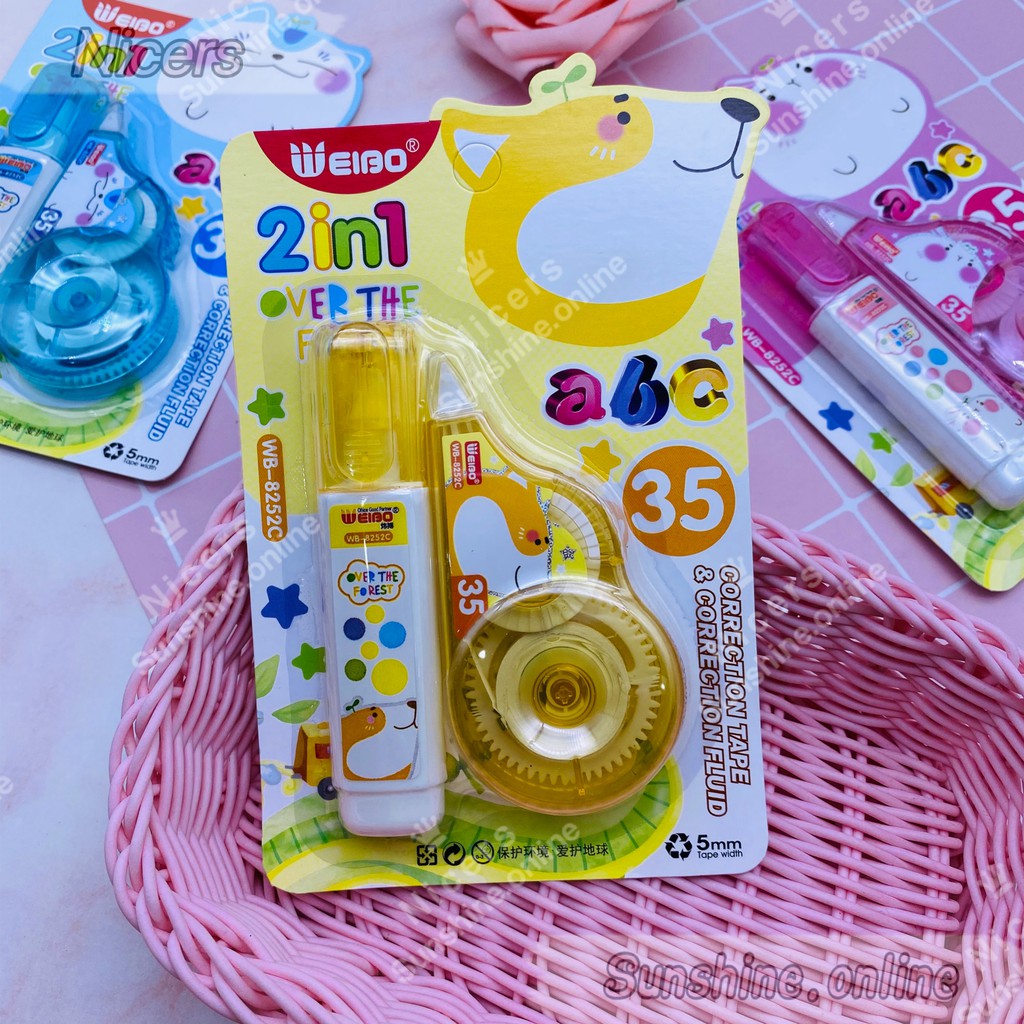 2in1 Correction Tape WEIBO With Correction Fluid set WB8252C Shopee