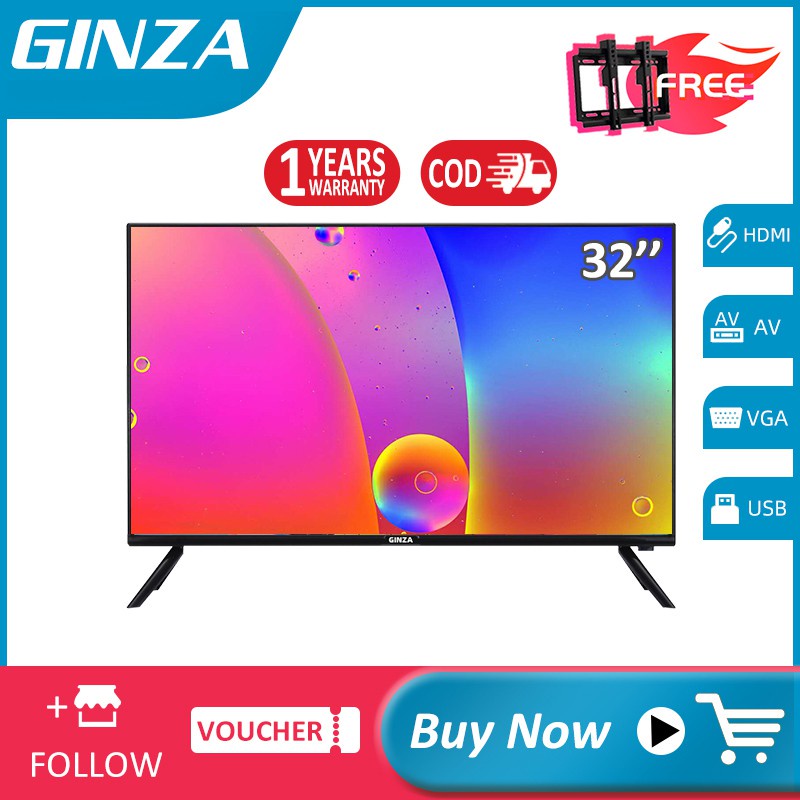 GINZA 32 Inch Digital LED TV Smart TV with Bracket TCLG32AB HDMI AV VGA ...