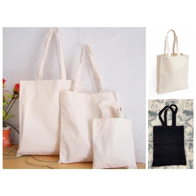 Canvas Tote Bag W/Expand Plain Design Katcha Bag | Shopee Philippines