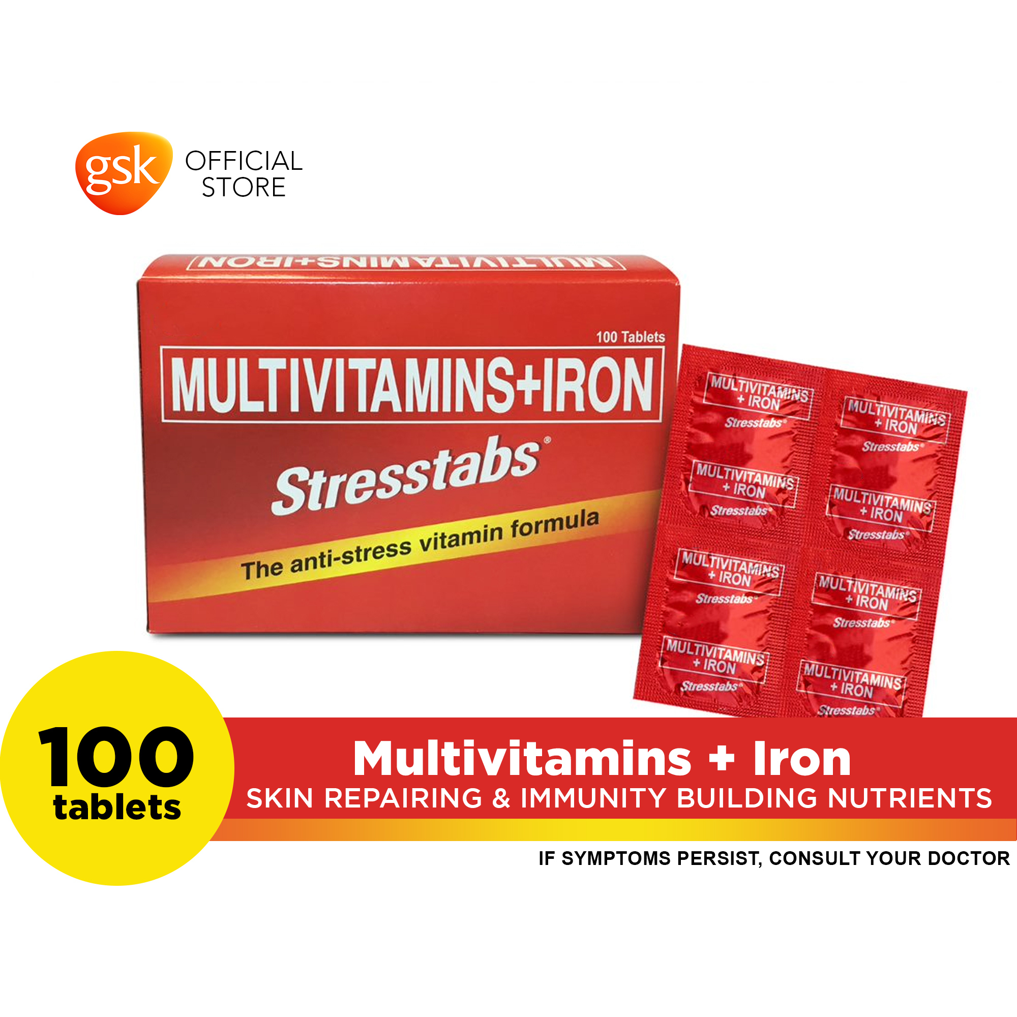 Multivitamins + Iron (Stresstabs) 100 tablets Shopee Philippines