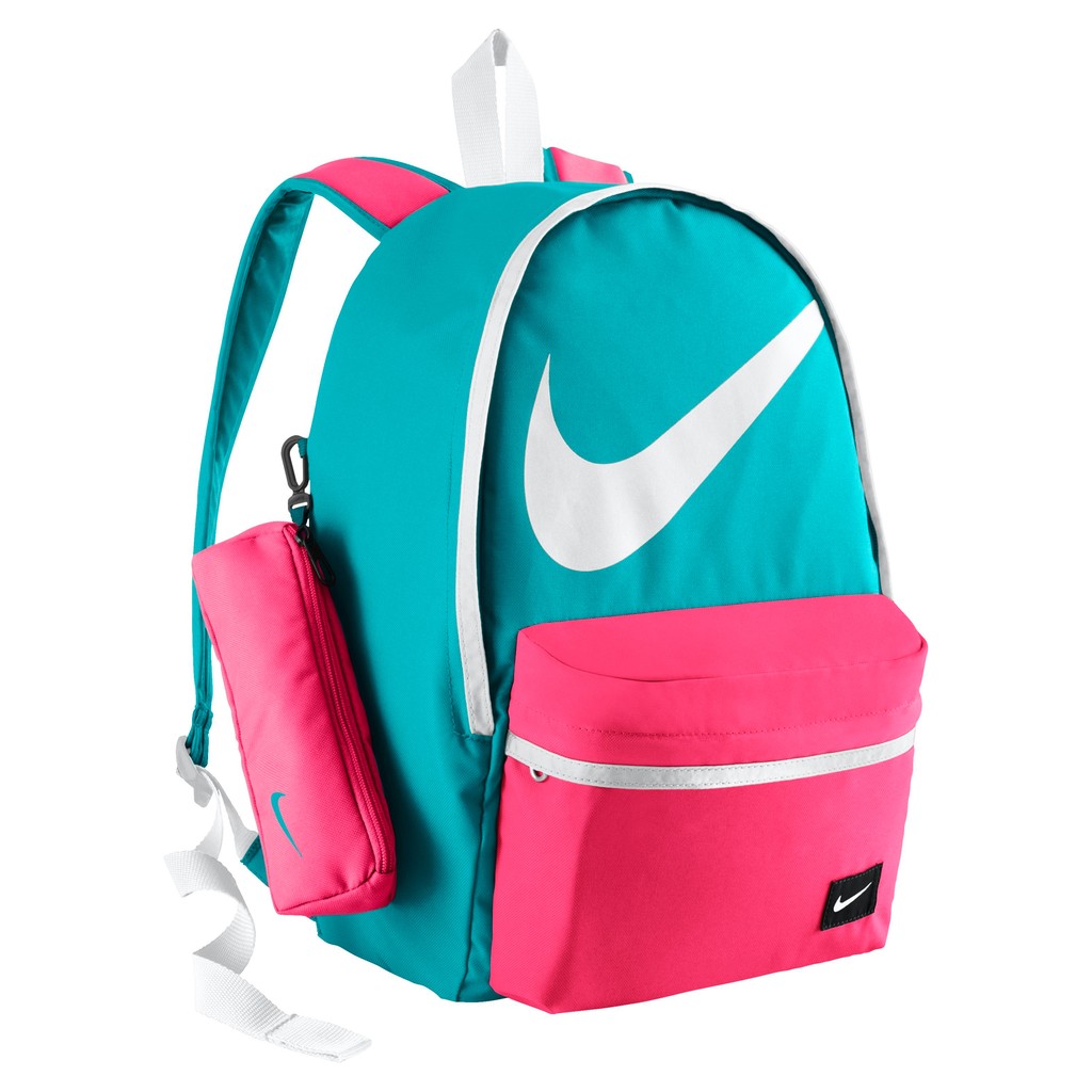 pink and blue nike backpack