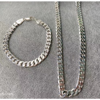 925 Silver Big Chain Necklace And Bracelet In1! (for men)
