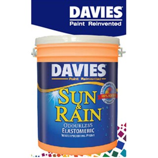Davies Sun And Rain Elastomeric Paint 100% Acrylic WaterProofing Odorless 4Liter / Gallon (13 Color)