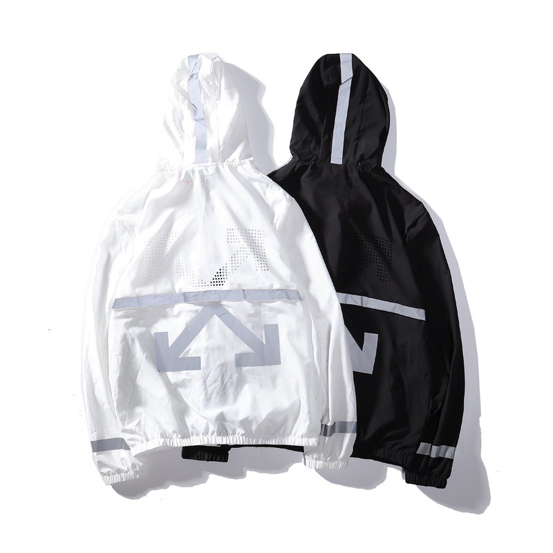 white reflective hoodie