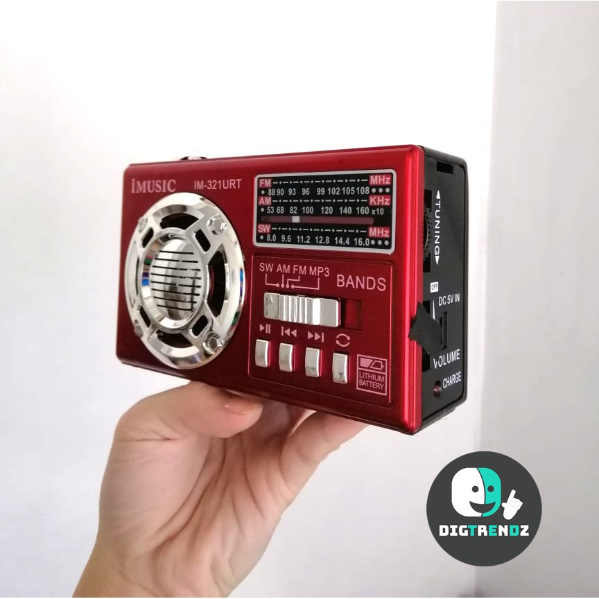 Rechargeable Transistor Radio AM/FM With USB SD Card Slot Music Player