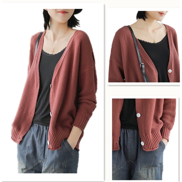 loose knit casual cardigan