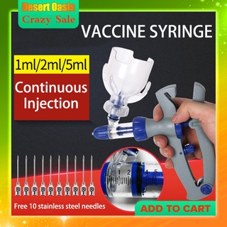 Veterinary Continuous Injector Vaccine  Poultry Adjustable Automatic For Chicken Duck Pig cow sheep
