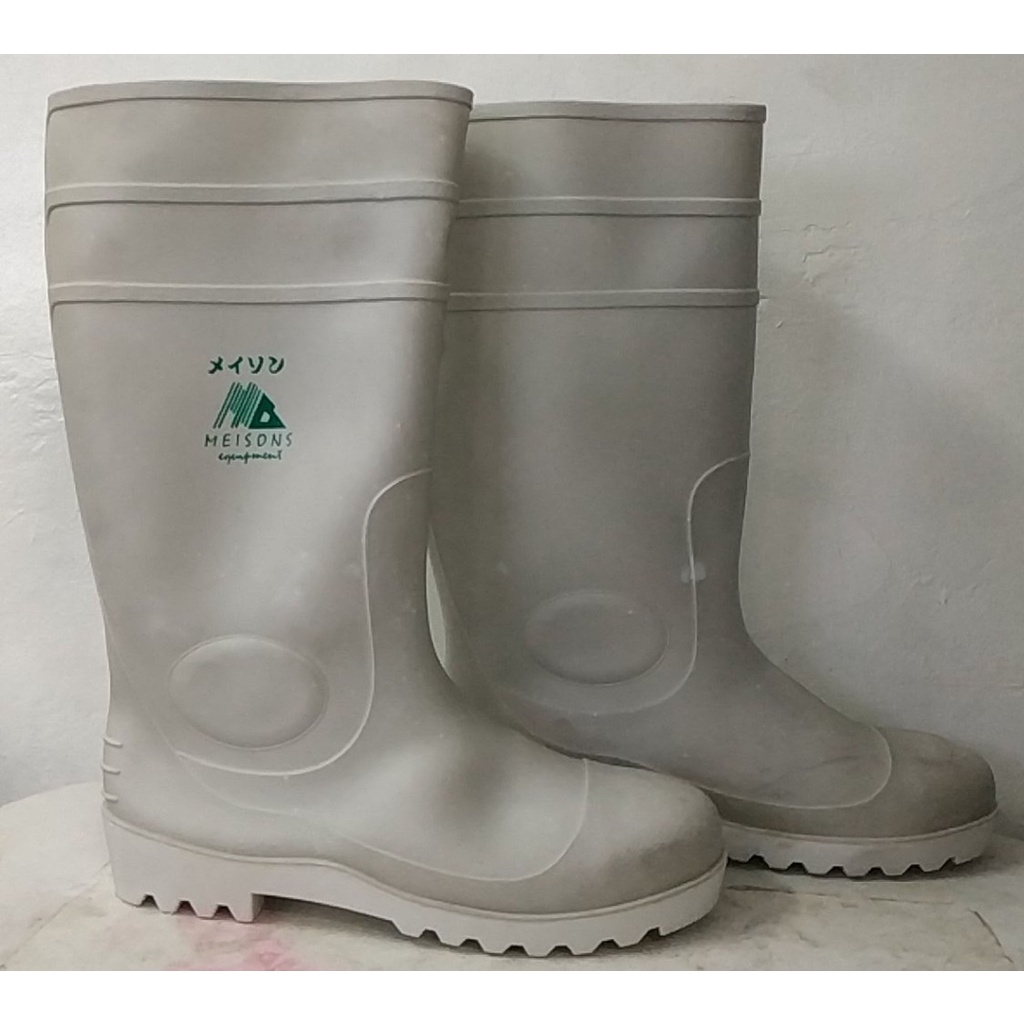 MEISONS INDUSTRIAL RUBBER BOOTS WITH STEEL TOE ( DIRTY WHITE COLOR