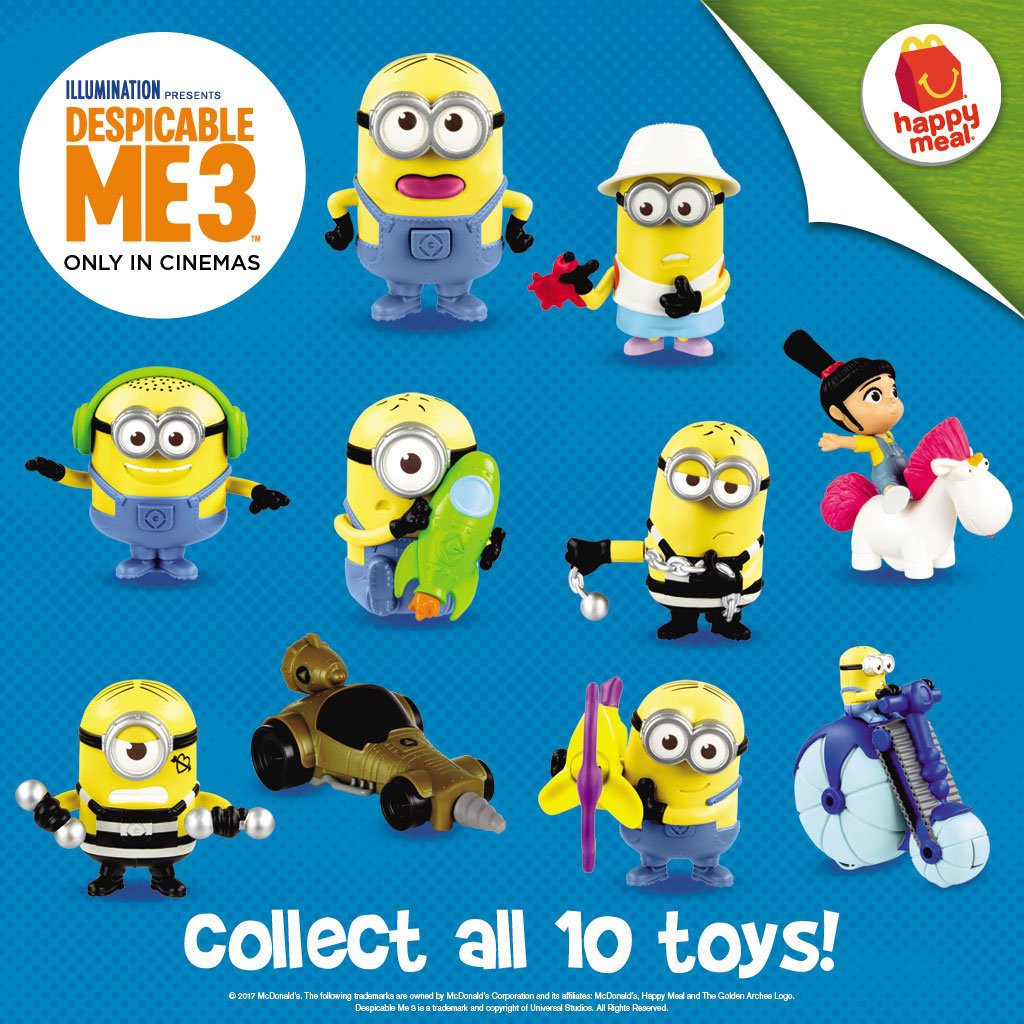 Mcdo Happy Meal Toy Despicable Me 3 Minions Sold Per Piece Shopee Philippines
