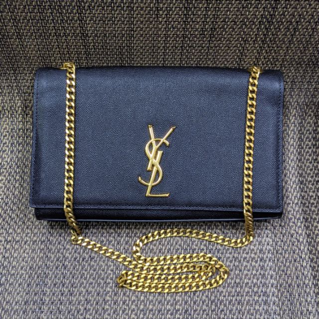 ysl caviar leather chain bag