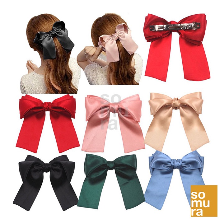 Fashion Korean Satin Ribbon Hair Clips (SSC281) Shopee Philippines