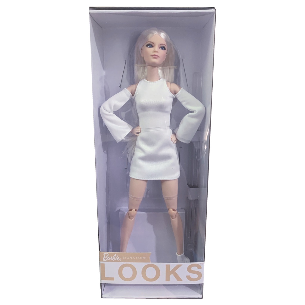 Barbie Signature Looks Doll Fully Posable Fashion Doll Wearing White Dress  Gift for Kids Collectors | Shopee Philippines