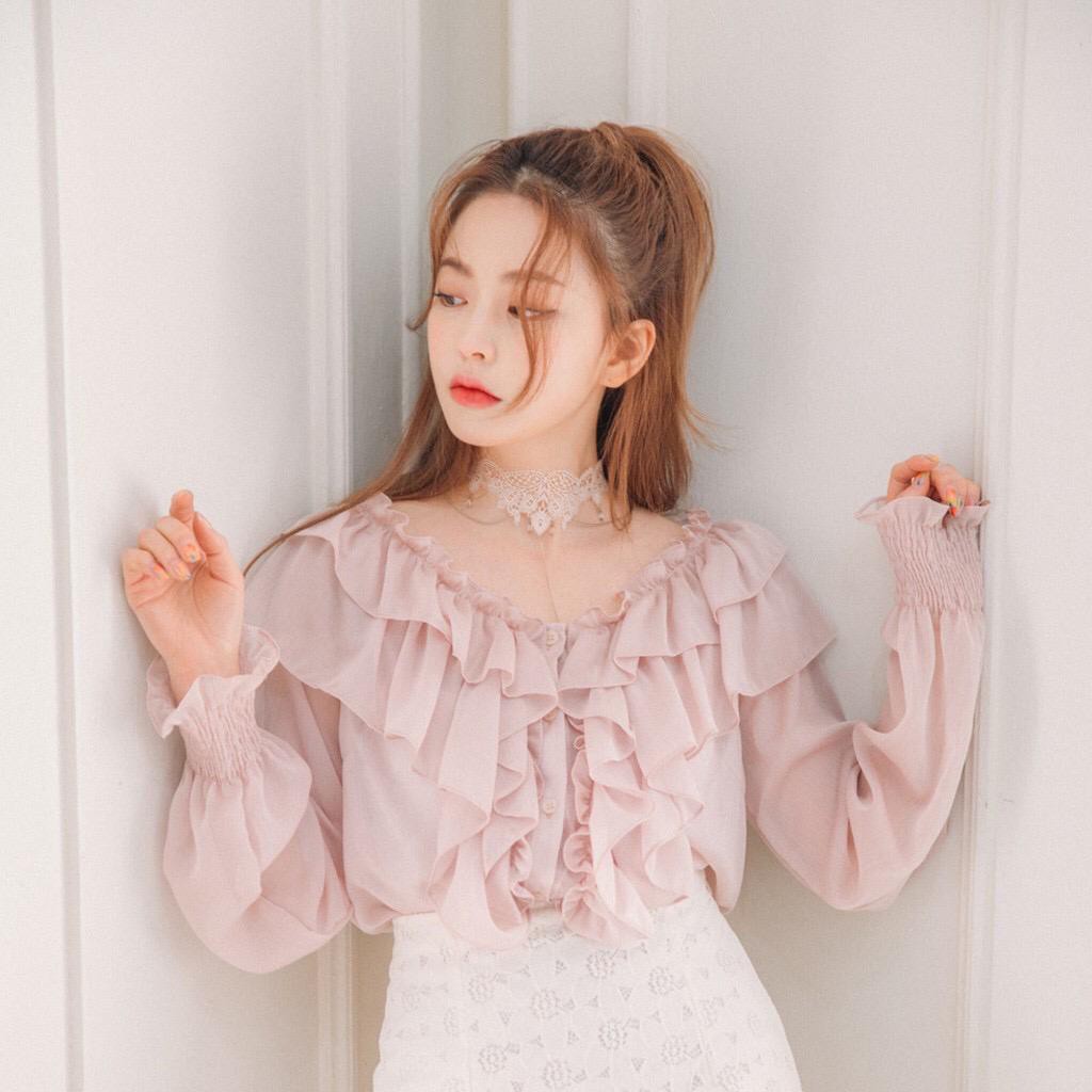 korean ruffle blouse