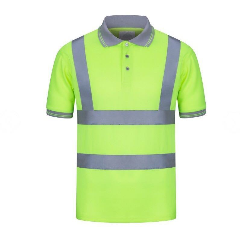 PPE Safety Jacket Polo Shirt Short Sleeve Tshirt Quick Dry Reflector