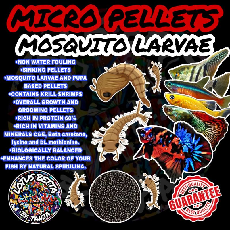 MOSQUITO LARVAE MICRO PELLETS, MOSQUITO PELLET, KITIKITI PELLET presyo ₱70