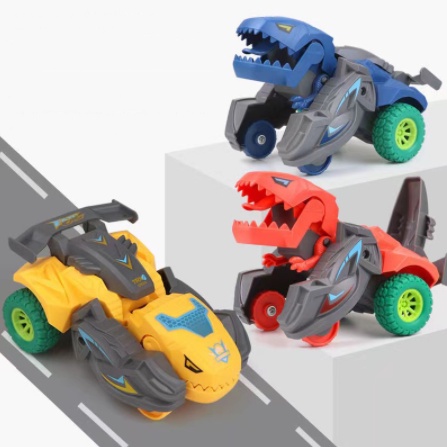 NEW Transforming Dinosaur Car Deformation Car Toys Inertial Sliding ...