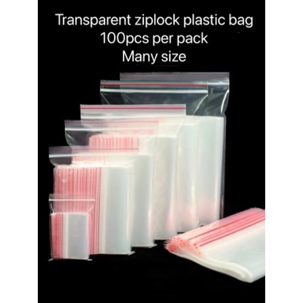 YCH Transparent ziplock packaging bag clear plastic bag (100pcs)