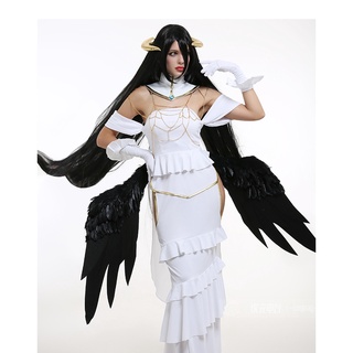 Overlord Cosplay Albedo Costume Women White Dress Overlord Albedo ...