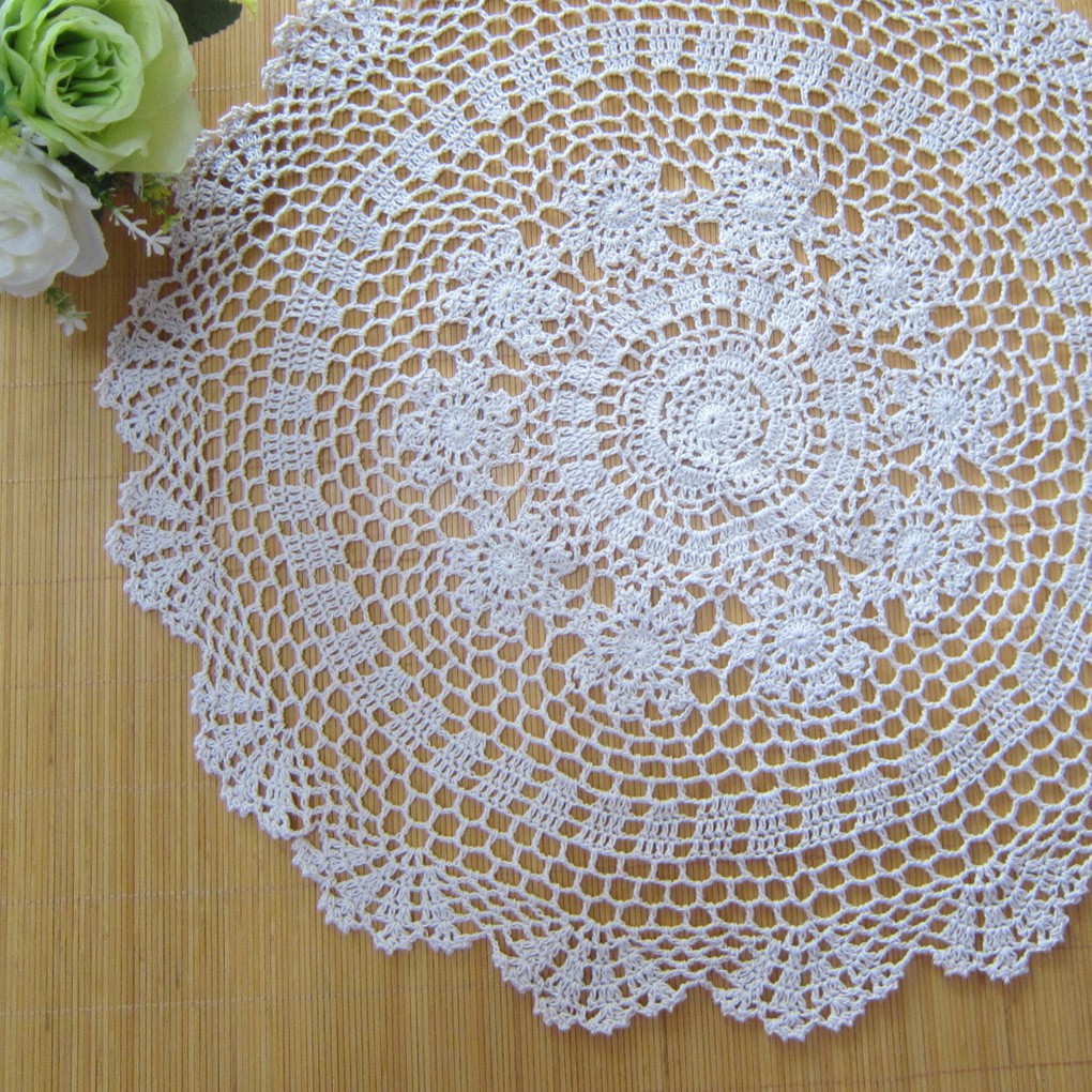 Doilies Crochet Hollow Out Tablecloth Vintage Table Cover Floral