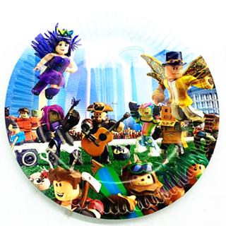 Roblox Game Party Decorations Virtual World Birthday Paper Plate Cup Hat Shopee Philippines - roblox cup hat