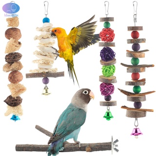 【COD】 5pcs Bird Natural Wooden Chew Toys Parrot Colorful Hanging Rattan Ball Swing Perch Stand For Garden Decor