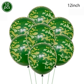 (E%10PCS Camouflage Balloons Latex Balloon for Hunting Themed Party Military Outdoor Picnic Party B #1