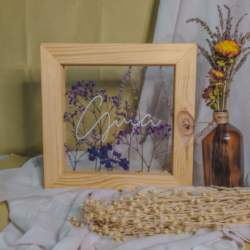 Personalize Blooms Frames/Calligraphy Frames/Dried flowers frame