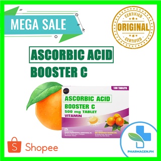 Ascorbic Acid ( booster c) 500 mgtabs 100 tablets per box / xtracee / vitamin c / Sodium ascorbate /
