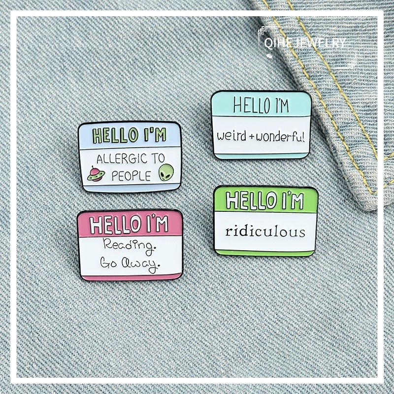 4 Styles Fun Dialogue Quote Enamel Pins Custom Humor Brooches Bag Clothes Lapel Pin Label Badge Cartoon Jewelry Gift Friends