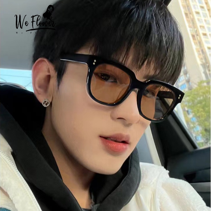 We Flower Chic UV400 Protection Tan Lens Square Frame Sunglasses for ...
