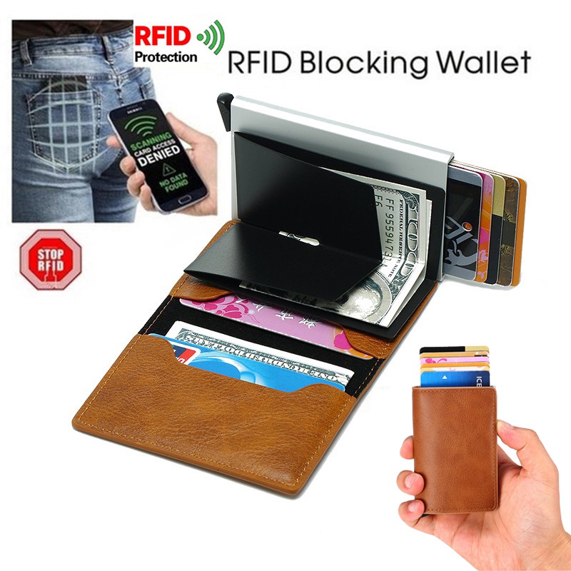 RFID Card Wallet for Men Rfid Card Holder Credit Card Holder Anti Theft ...