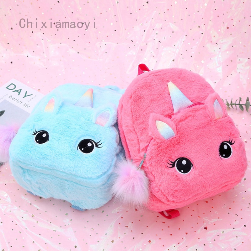 fluffy unicorn backpacks