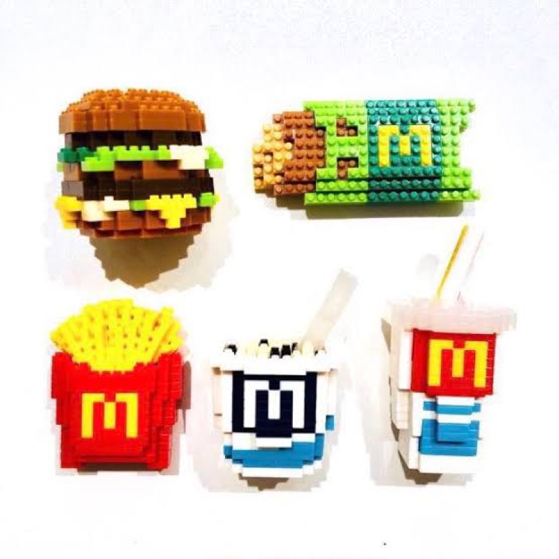 McDonald's x nanoblock Food IconsHappy Meal Toys Sealed New 