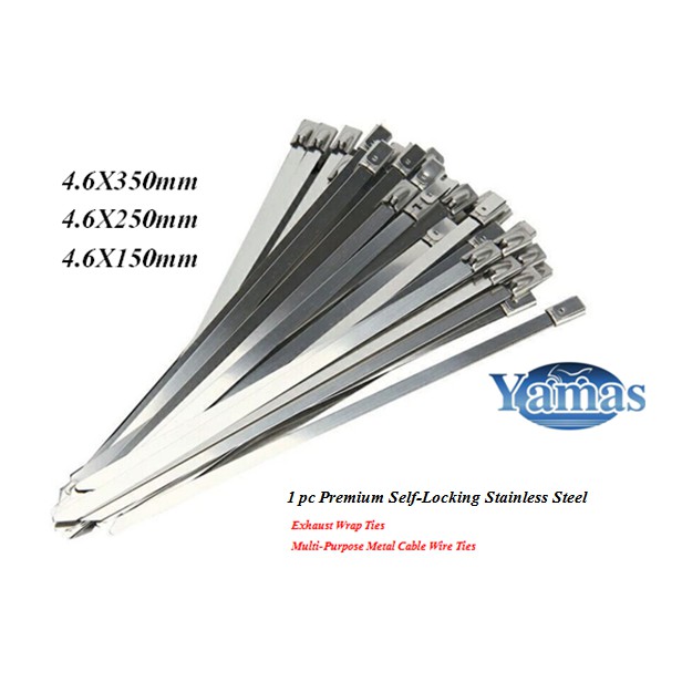 1 pc Premium SelfLocking Stainless Steel Exhaust Wrap Ties Multi